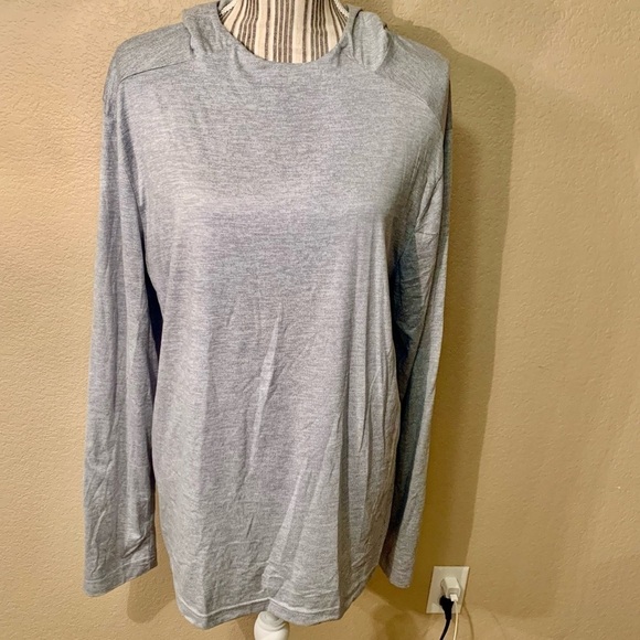 NWT Gaiam Hooded Top Large Grey Long Sleeved Hoodie Athletic Fitness Slim Fit - Picture 2 of 15